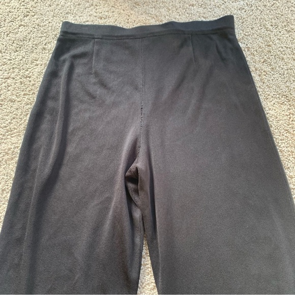 Exclusively Misook Black Straight Leg Knit Pants Size Medium FLAWS - Picture 7 of 8